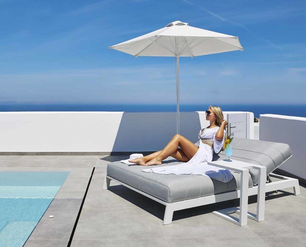 GR BITE DOUBLE Grey modern Sun lounger