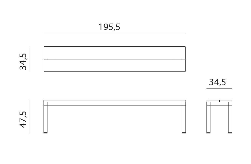 NARDI RIO BENCH ALU Taupe minimalist Outdoor benches
