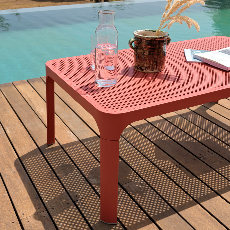 NARDI NET TABLE 100 Red design Outdoor side tables