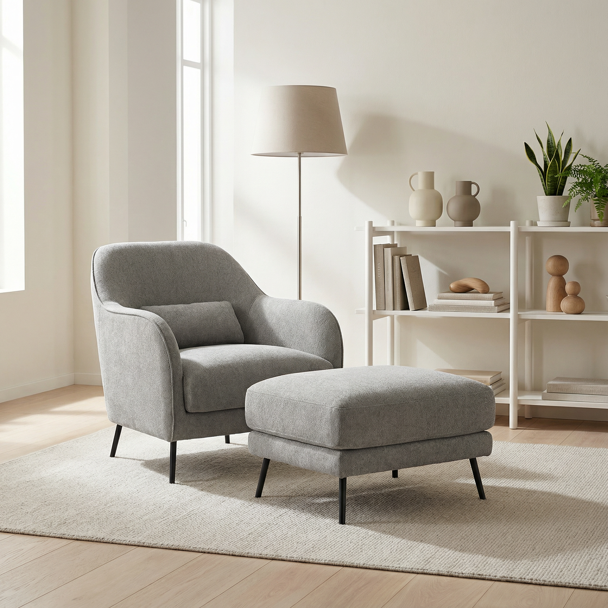 S RIKON last 1pc DISPLAY MODEL Grey minimalist Indoor furniture outlet