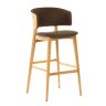 AT LUCY Brown, Natural classic Wooden indoor bar stool