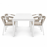NARDI RIO 140-210 / DL CALAIS WHITE-TAUPE White, Beige Outdoor set