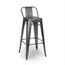 AT FACTORY Silver industrial Metal indoor bar stool