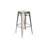 DL FACTORY Silver industrial Metal bar stools
