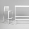 NARDI NET STOOL White modern Plastic outdoor bar stools
